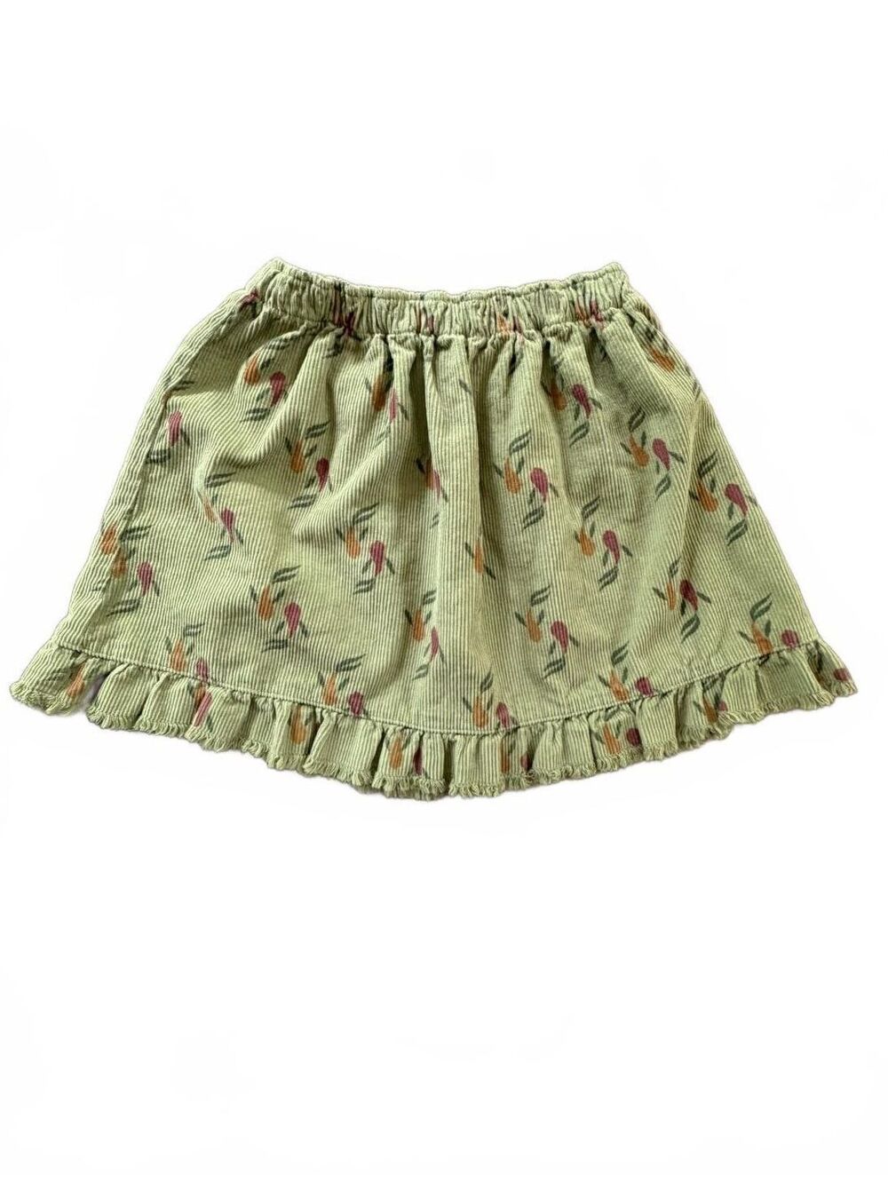 Piupiuchick Girls Corduroy Ruffle Hem Skirt 12Y Floral Pattern Fall Outfit